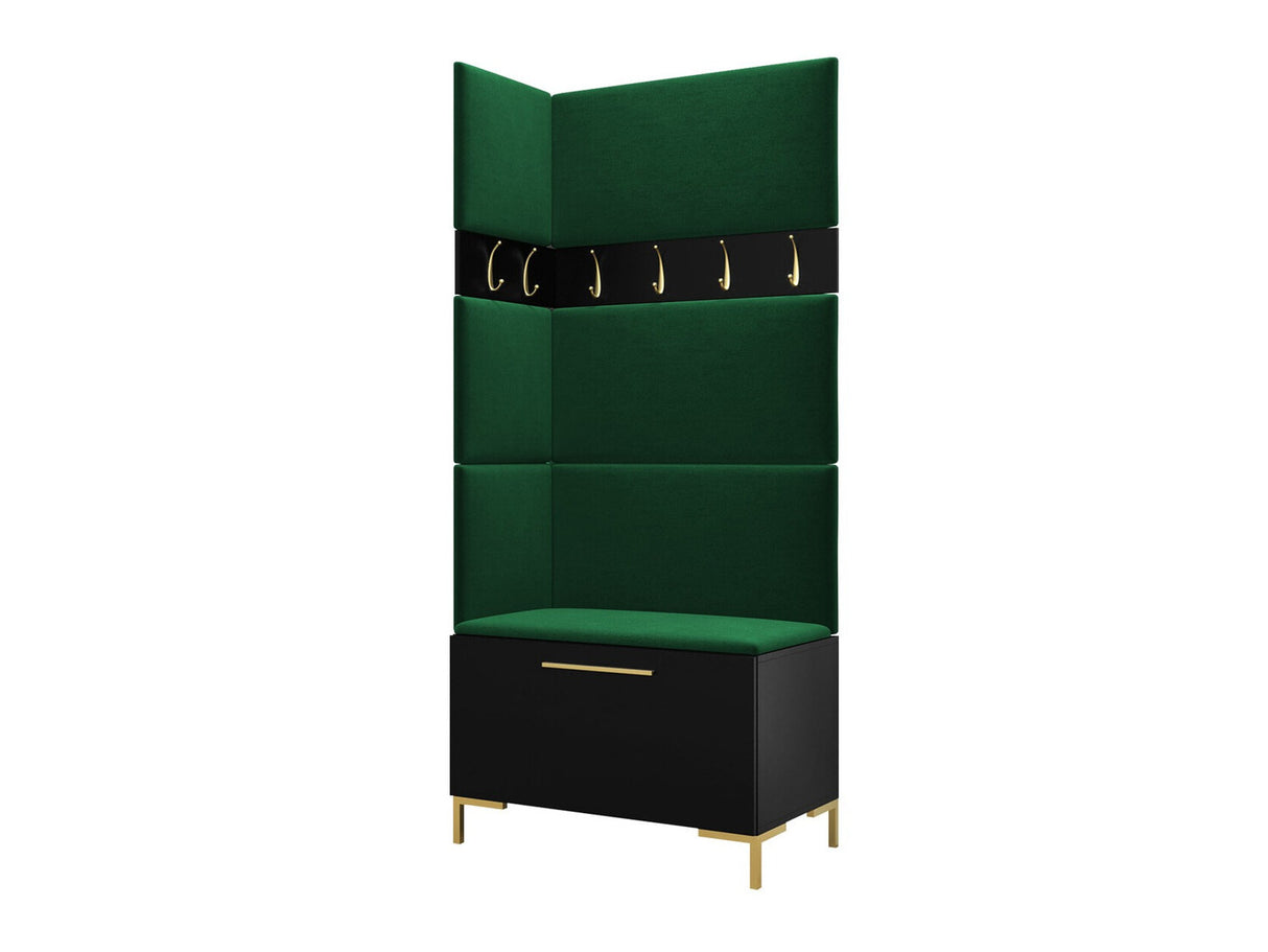 Előszoba garnitúra ZILION IV (Frunemfta IV) , Keret színe: Fekete, Puha falpanel színe: Manila 35