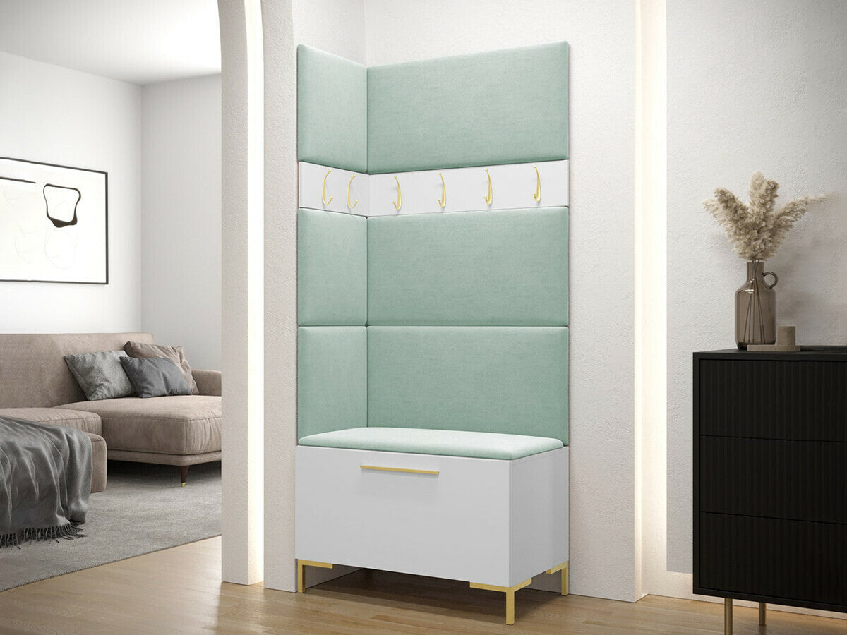 Előszoba garnitúra ZILION IV (Frunemfta IV) , Keret színe: Fehér, Puha falpanel színe: Manila 11