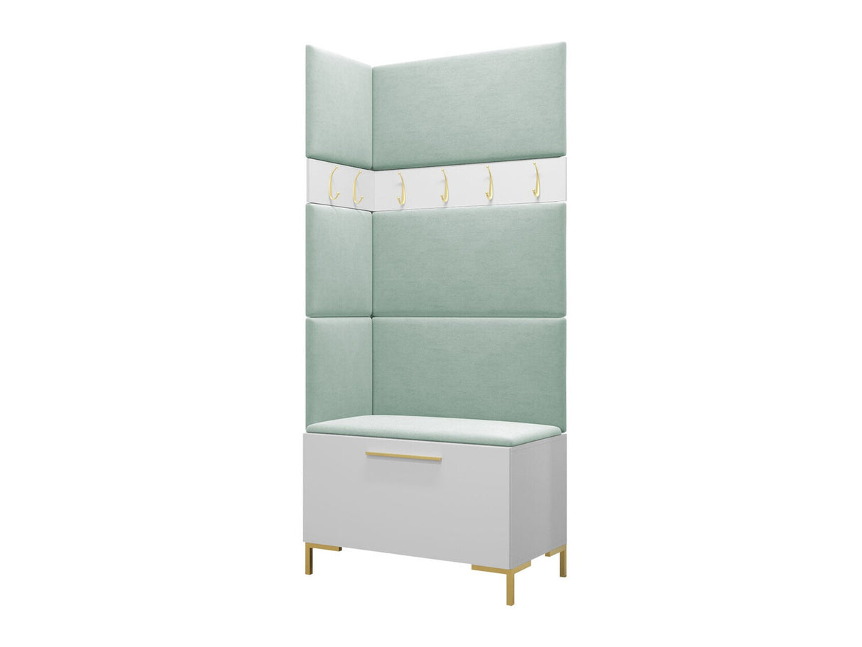 Előszoba garnitúra ZILION IV (Frunemfta IV) , Keret színe: Fehér, Puha falpanel színe: Manila 11