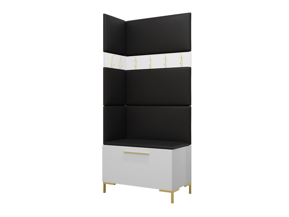 Előszoba garnitúra ZILION IV (Frunemfta IV) , Keret színe: Fehér, Puha falpanel színe: Öko bőr Soft 011