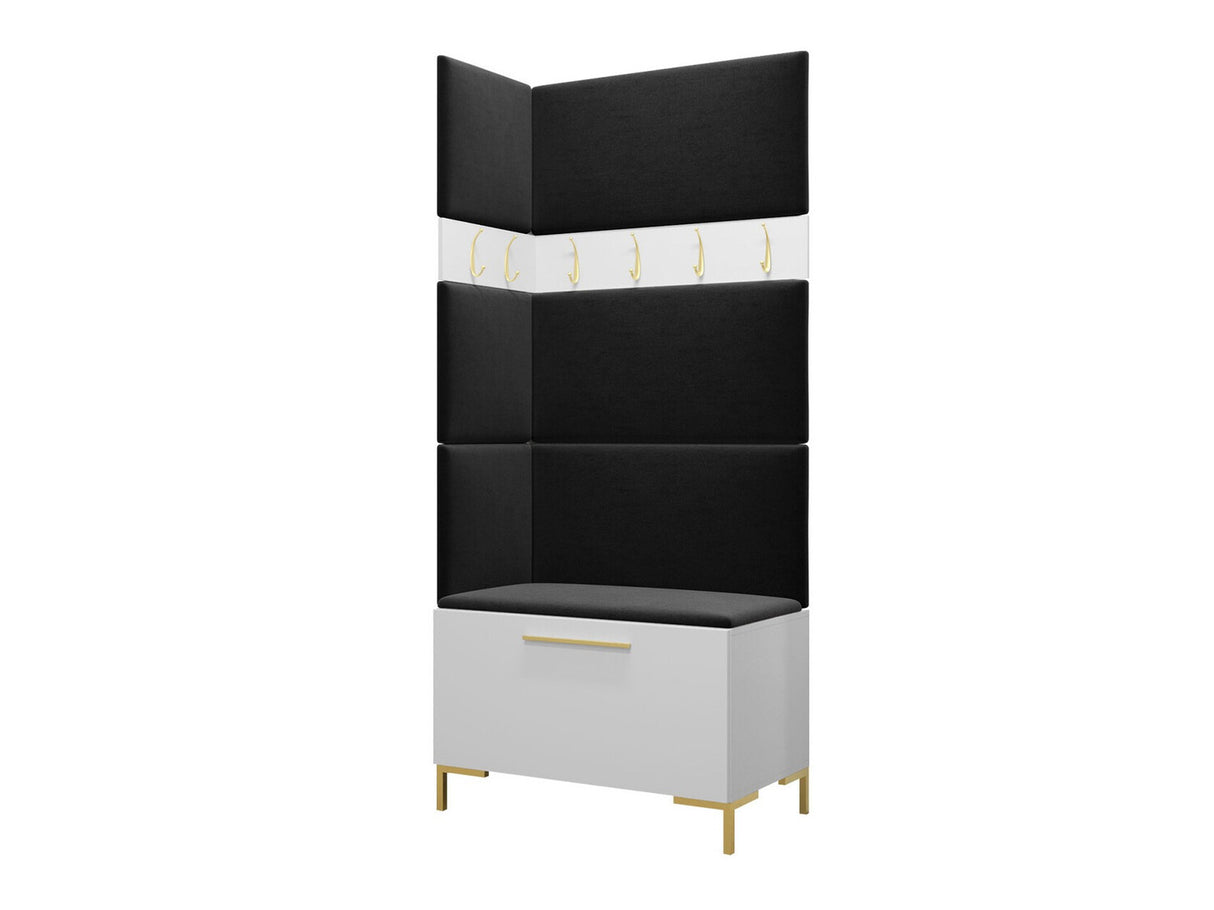 Előszoba garnitúra ZILION IV (Frunemfta IV) , Keret színe: Fehér, Puha falpanel színe: Manila 18