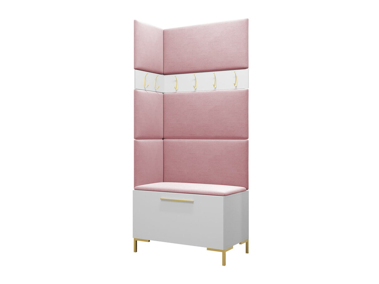 Előszoba garnitúra ZILION IV (Frunemfta IV) , Keret színe: Fehér, Puha falpanel színe: Manila 09