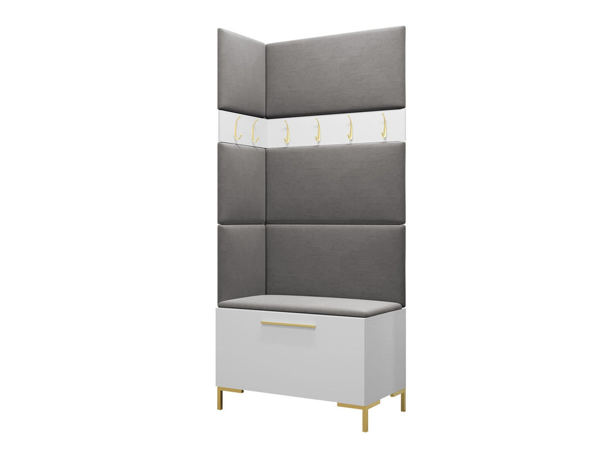 Előszoba garnitúra ZILION IV (Frunemfta IV) , Keret színe: Fehér, Puha falpanel színe: Manila 16