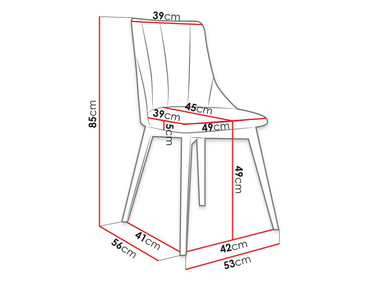 Étkezőgarnitúra Zestaw 07 6xS97 SKANDI 140x80, Szék színe: Fekete + Magic Velvet 2225, Asztal színe: Barna