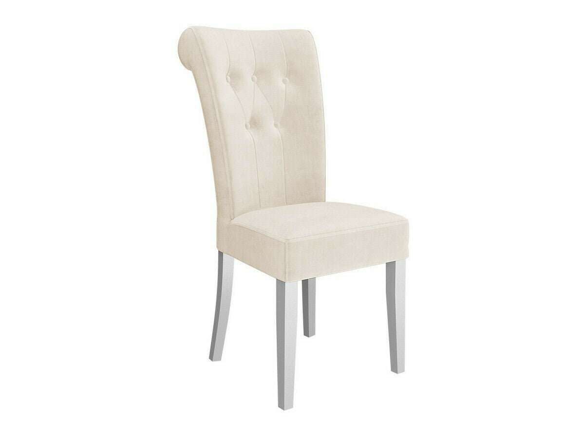 Étkezőgarnitúra Zestaw 10 4xS65 LARA FI, Színes dekorációk: Ezüst, Szék színe: Fehér + Magic Velvet 2250