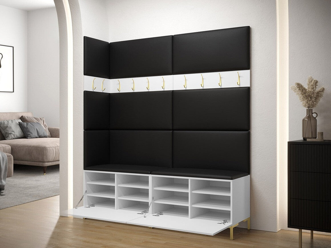 Előszoba garnitúra ZILION V (Frunemfta V) , Keret színe: Fehér, Puha falpanel színe: Manila 11