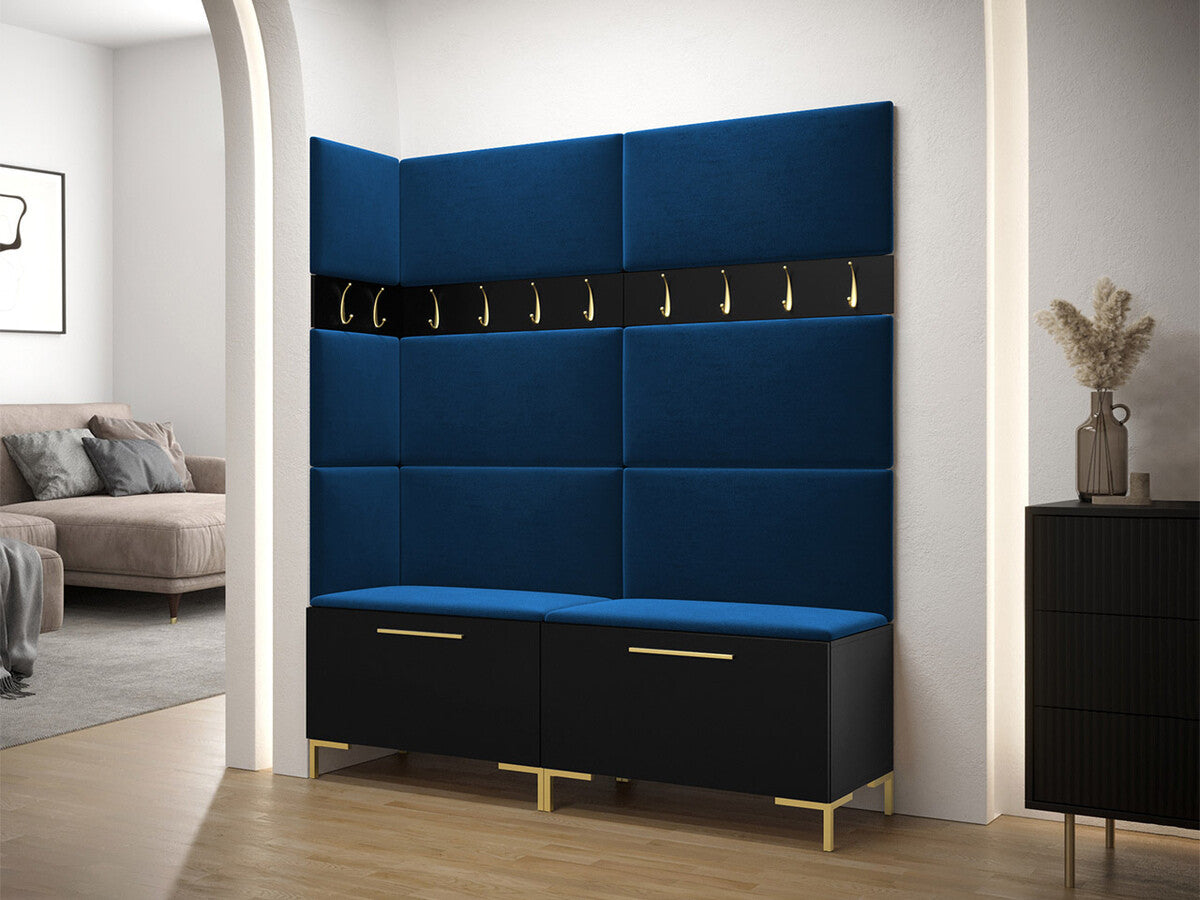 Előszoba garnitúra ZILION V (Frunemfta V) , Keret színe: Fekete, Puha falpanel színe: Manila 26