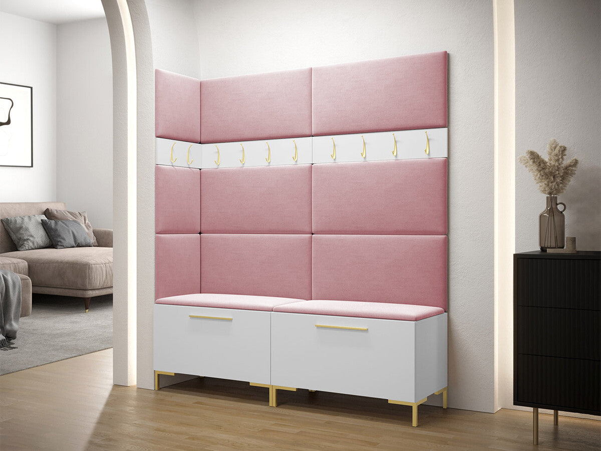 Előszoba garnitúra ZILION V (Frunemfta V) , Keret színe: Fehér, Puha falpanel színe: Manila 09