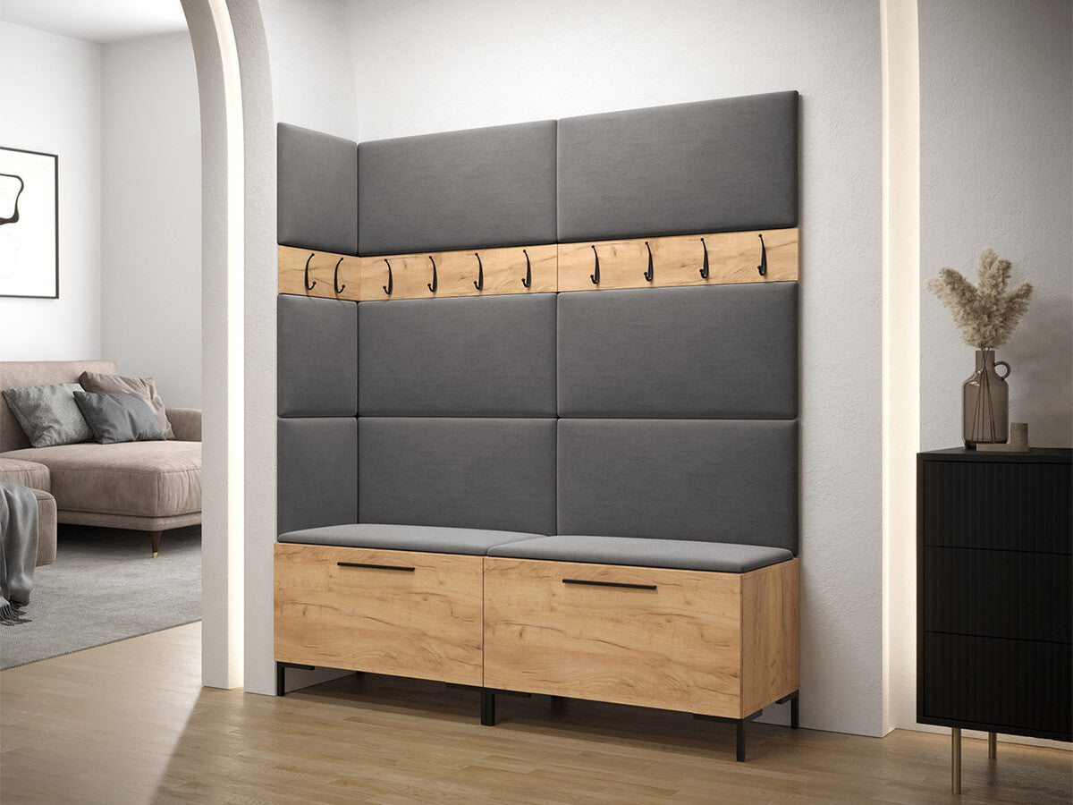 Előszoba garnitúra ZILION V (Frunemfta V) , Keret színe: Craft tölgy, Puha falpanel színe: Manila 16