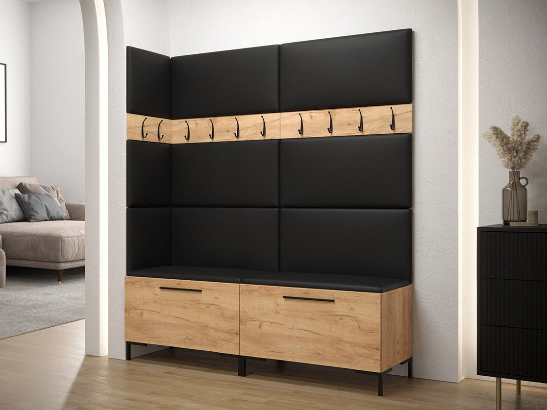 Előszoba garnitúra ZILION V (Frunemfta V) , Keret színe: Craft tölgy, Puha falpanel színe: Öko bőr Soft 011