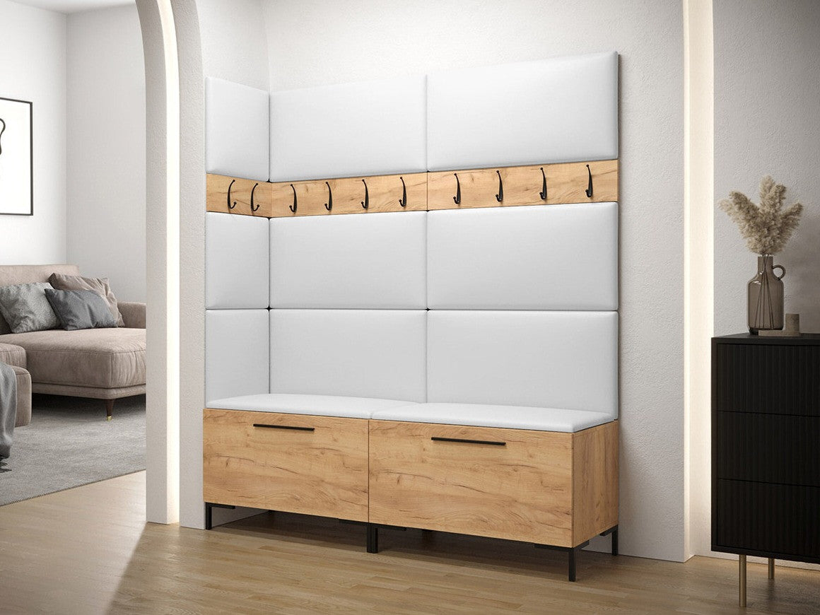 Előszoba garnitúra ZILION V (Frunemfta V) , Keret színe: Craft tölgy, Puha falpanel színe: Öko bőr Soft 017