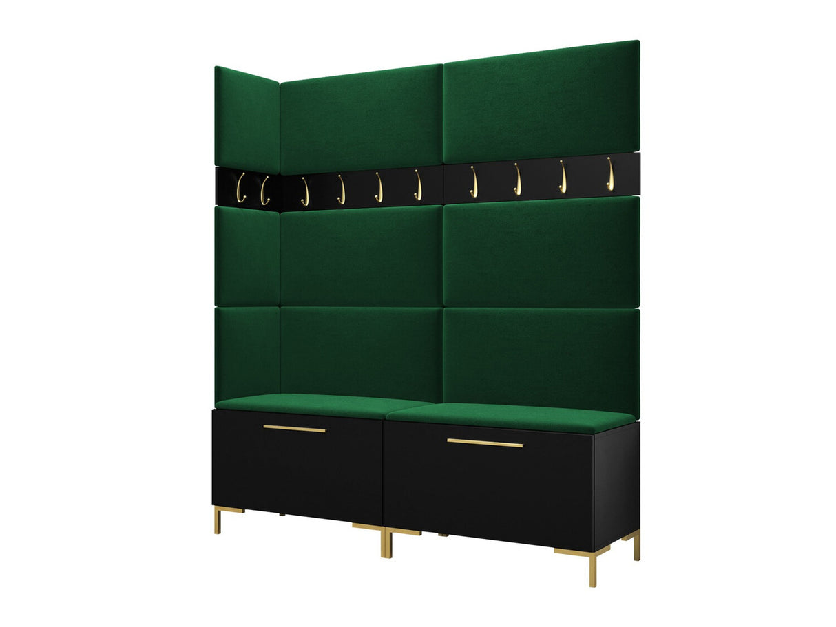 Előszoba garnitúra ZILION V (Frunemfta V) , Keret színe: Fekete, Puha falpanel színe: Manila 35