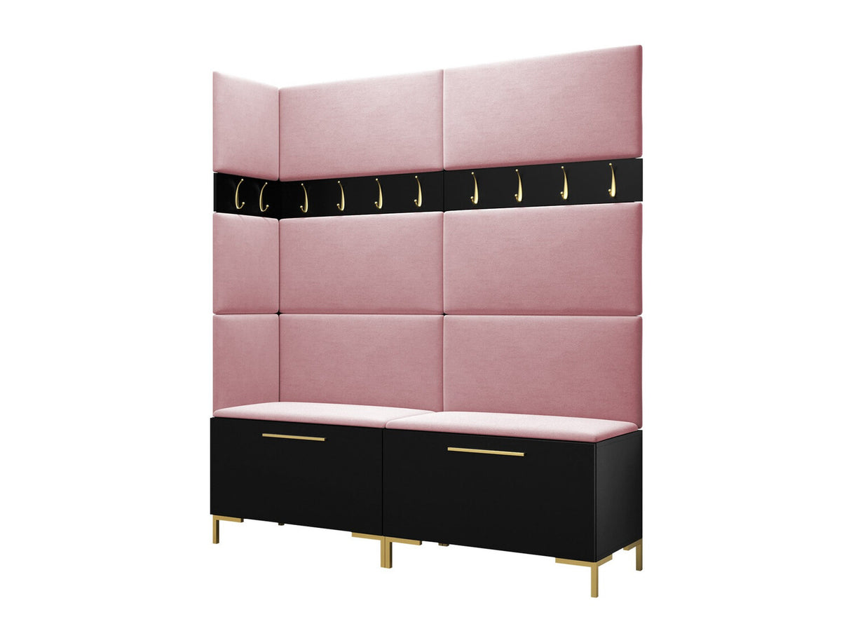 Előszoba garnitúra ZILION V (Frunemfta V) , Keret színe: Fekete, Puha falpanel színe: Manila 09