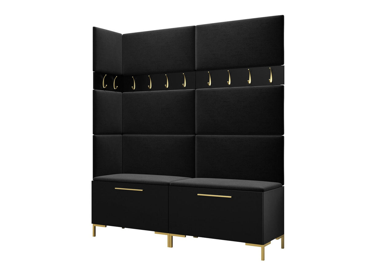 Előszoba garnitúra ZILION V (Frunemfta V) , Keret színe: Fekete, Puha falpanel színe: Manila 18