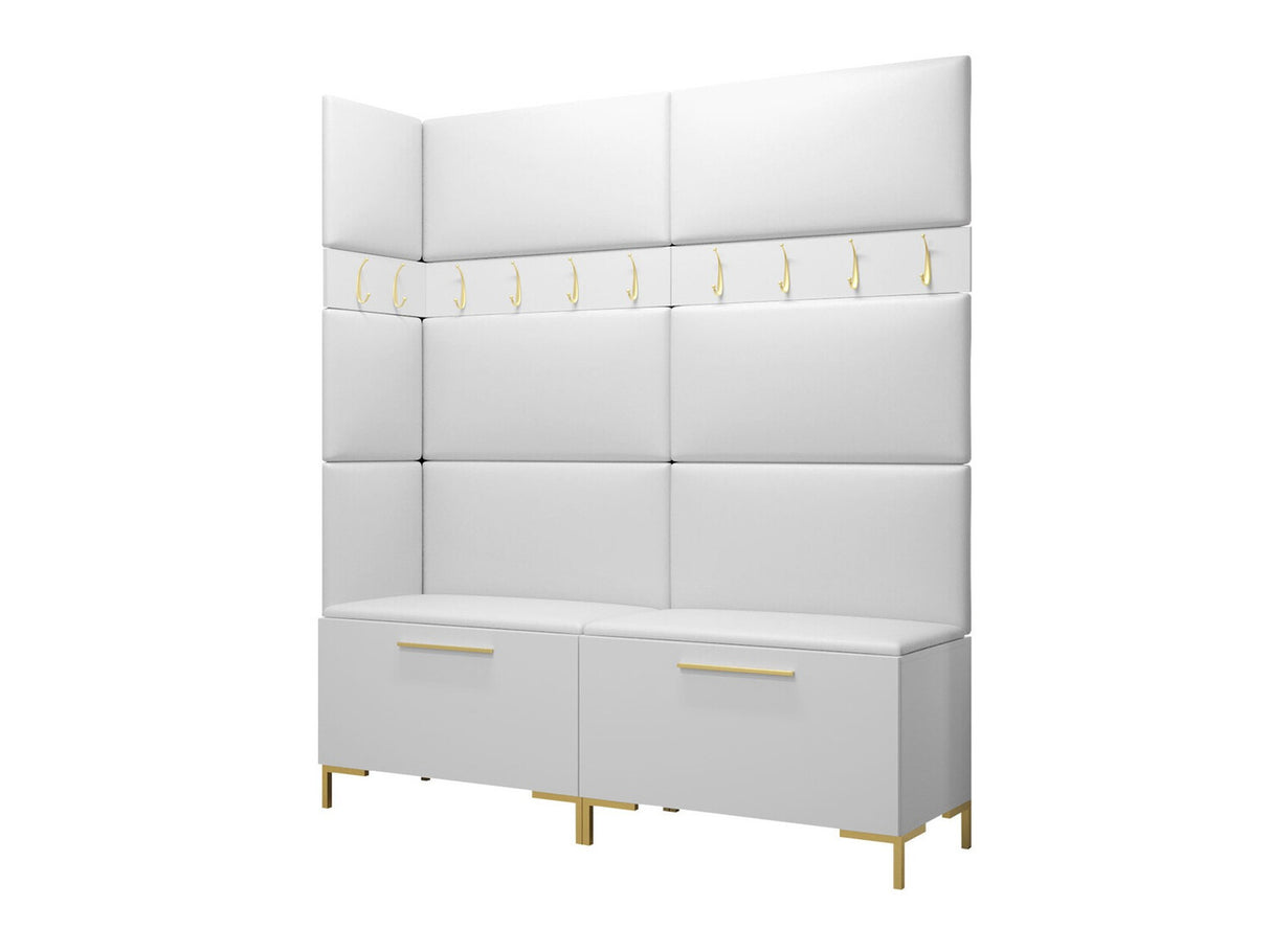 Előszoba garnitúra ZILION V (Frunemfta V) , Keret színe: Fehér, Puha falpanel színe: Öko bőr Soft 017