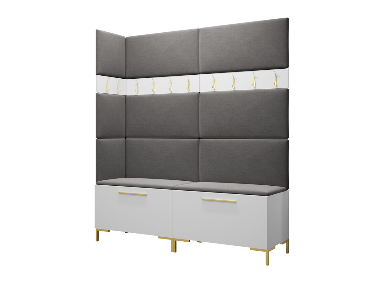 Előszoba garnitúra ZILION V (Frunemfta V) , Keret színe: Fehér, Puha falpanel színe: Manila 16