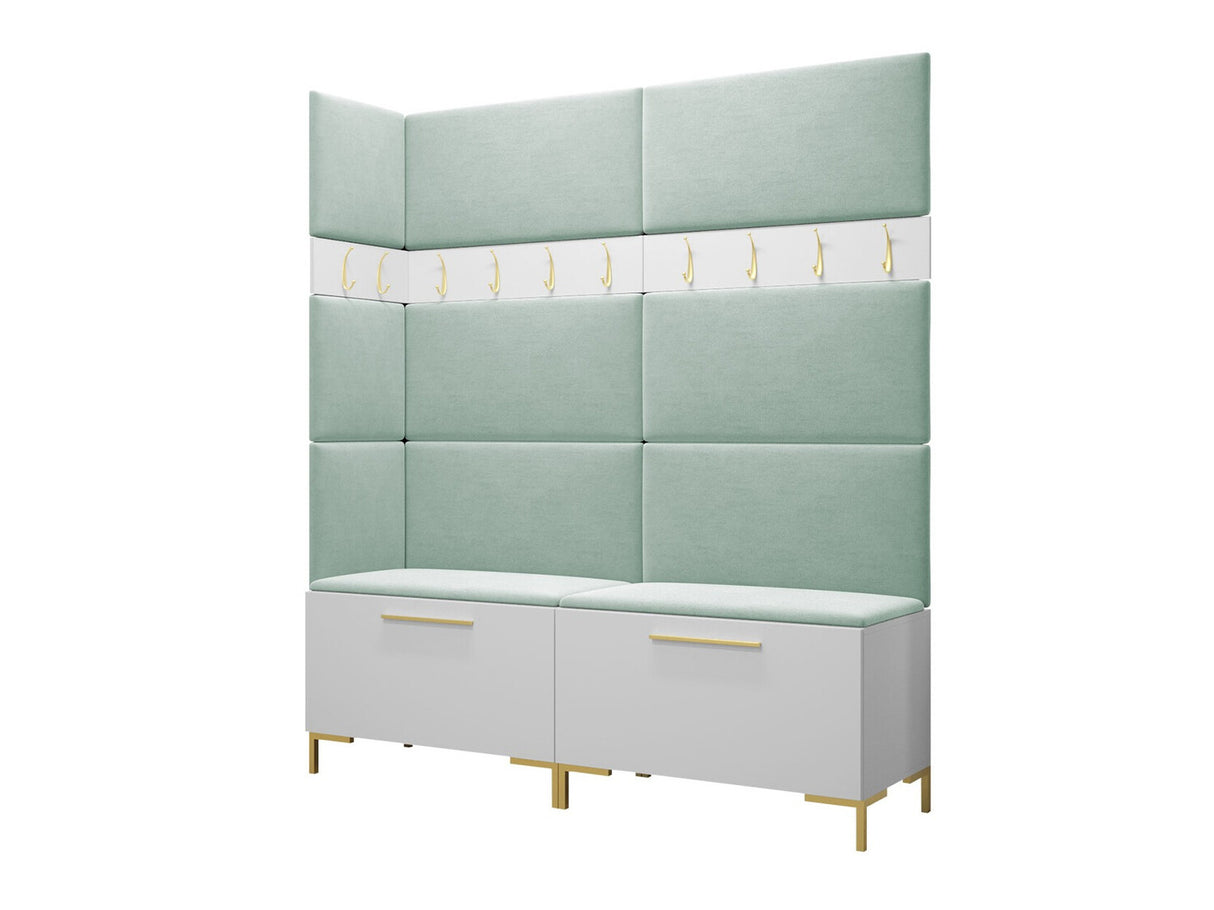 Előszoba garnitúra ZILION V (Frunemfta V) , Keret színe: Fehér, Puha falpanel színe: Manila 11