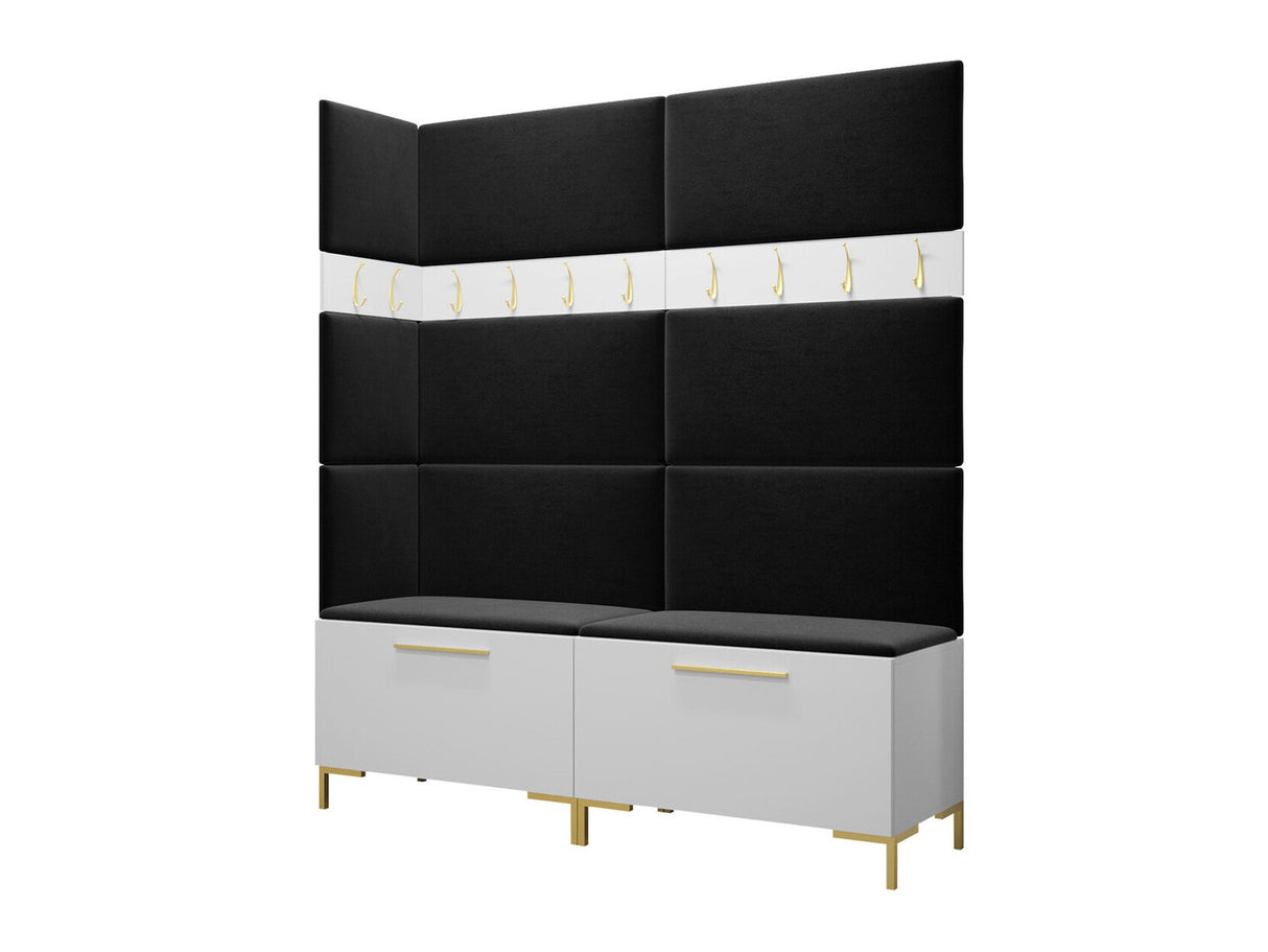 Előszoba garnitúra ZILION V (Frunemfta V) , Keret színe: Fehér, Puha falpanel színe: Manila 18