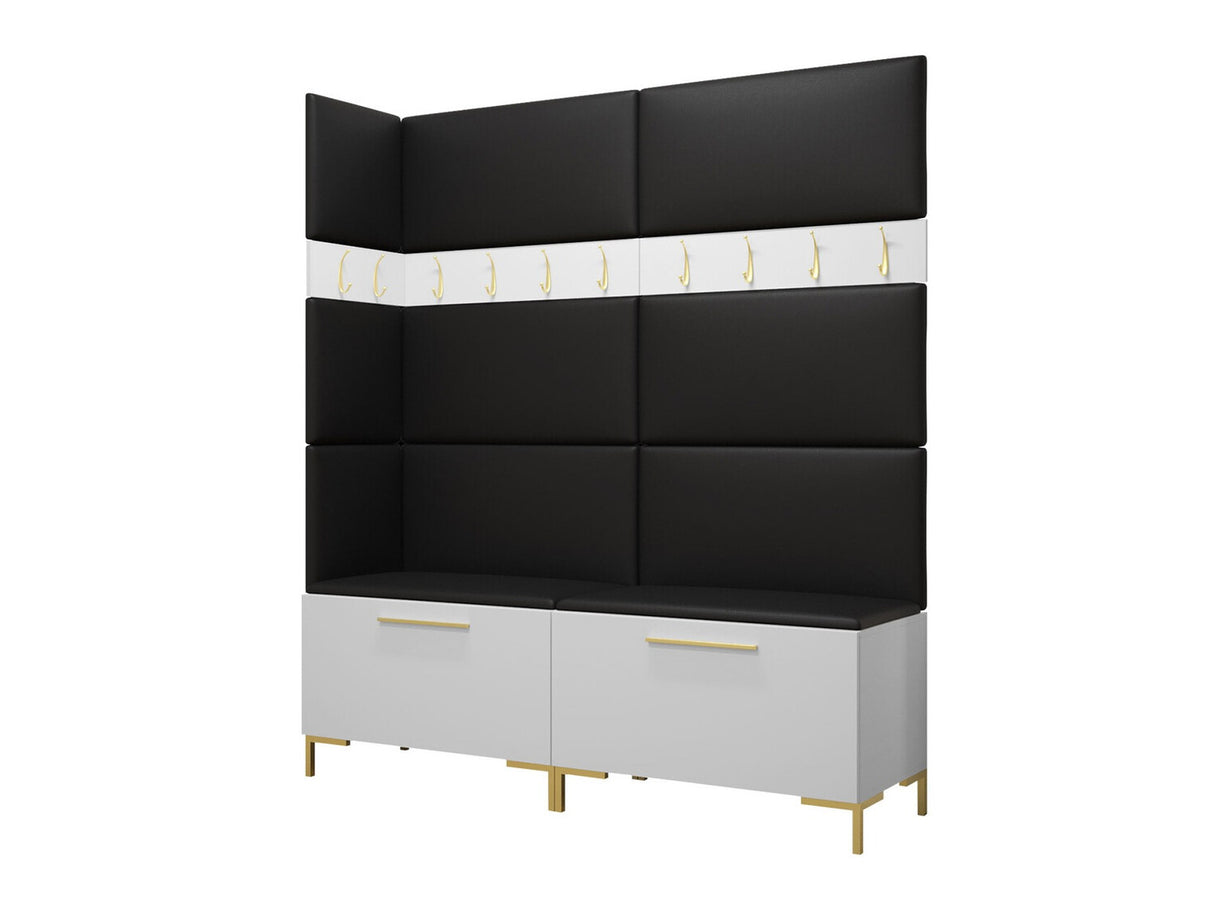 Előszoba garnitúra ZILION V (Frunemfta V) , Keret színe: Fehér, Puha falpanel színe: Öko bőr Soft 011