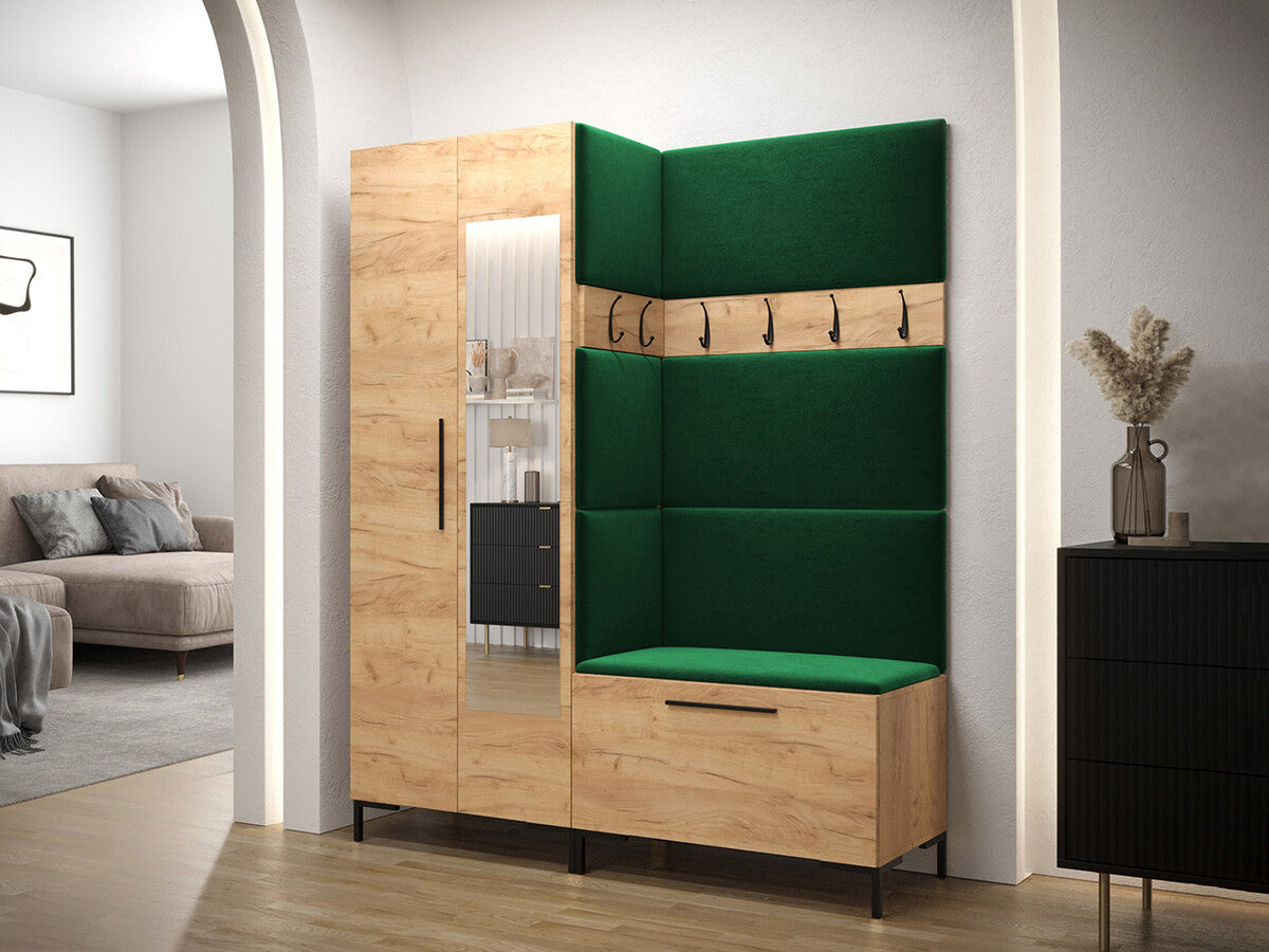 Előszoba garnitúra ZILION IX (Frunemfta IX) , Keret színe: Craft tölgy, Puha falpanel színe: Manila 35