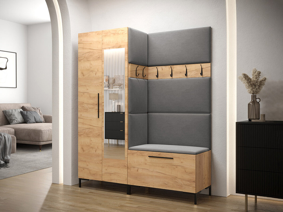 Előszoba garnitúra ZILION IX (Frunemfta IX) , Keret színe: Craft tölgy, Puha falpanel színe: Manila 16