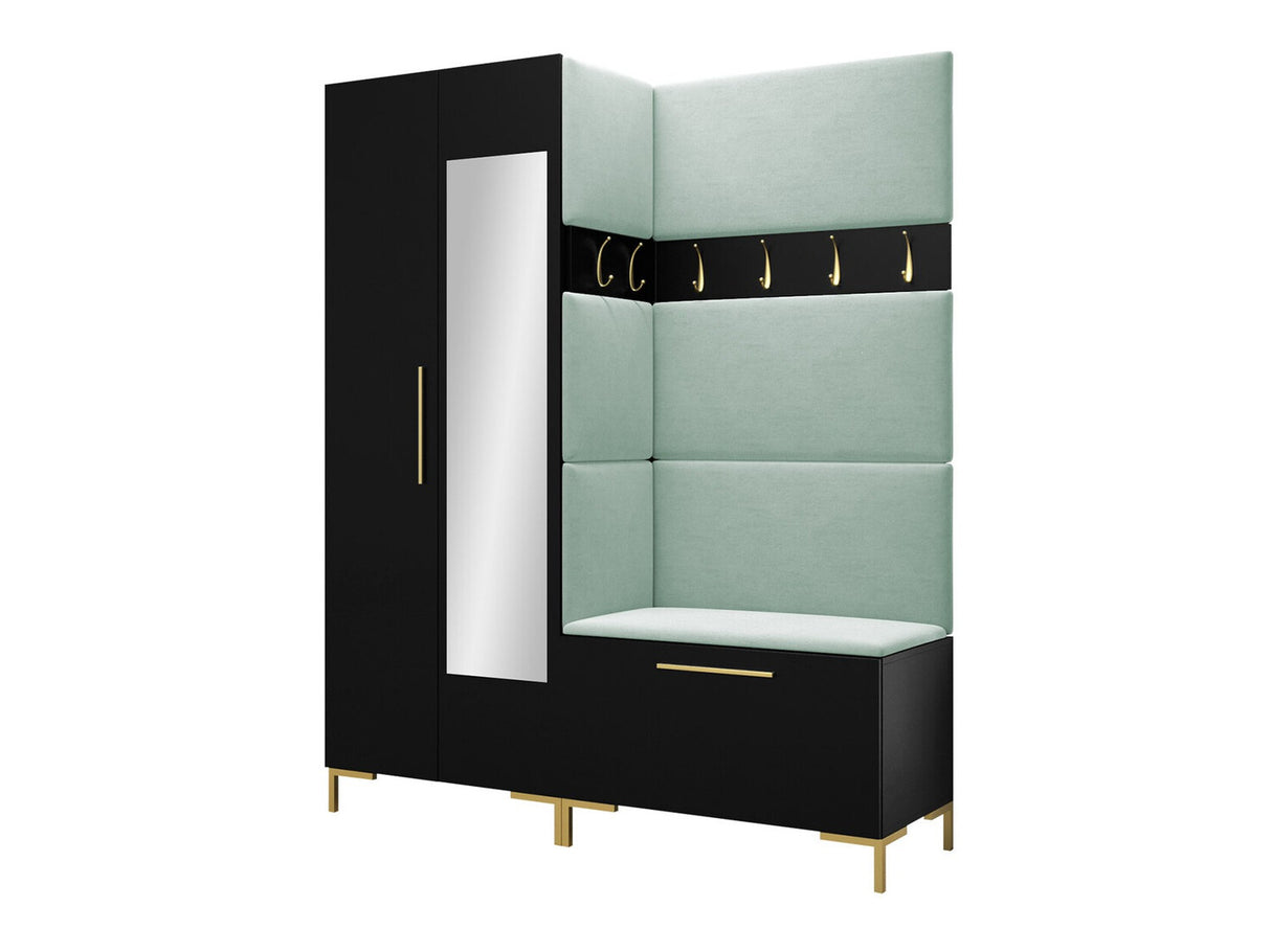 Előszoba garnitúra ZILION IX (Frunemfta IX) , Keret színe: Fekete, Puha falpanel színe: Manila 11