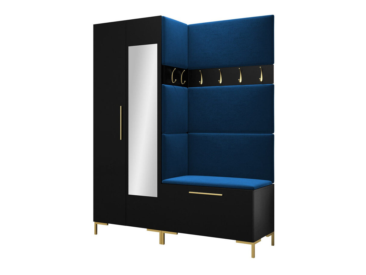 Előszoba garnitúra ZILION IX (Frunemfta IX) , Keret színe: Fekete, Puha falpanel színe: Manila 26