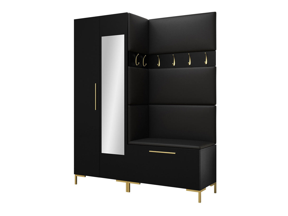 Előszoba garnitúra ZILION IX (Frunemfta IX), Keret színe: Fekete, Puha falpanel színe: Manila 18