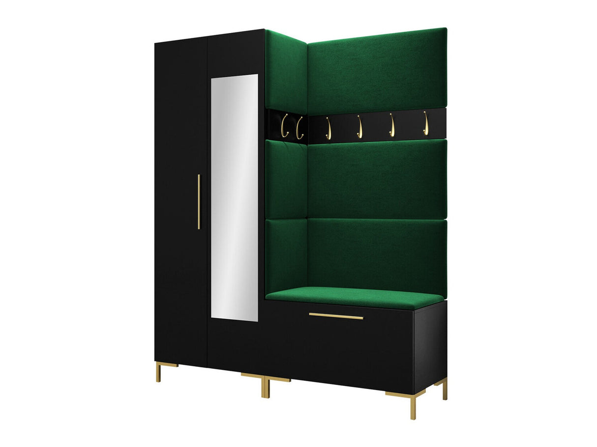 Előszoba garnitúra ZILION IX (Frunemfta IX) , Keret színe: Fekete, Puha falpanel színe: Manila 35