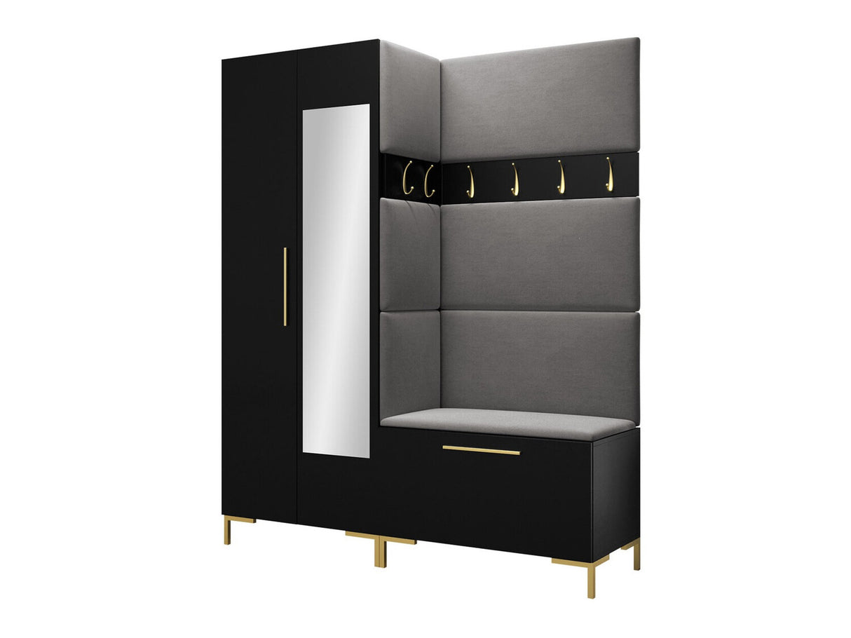 Előszoba garnitúra ZILION IX (Frunemfta IX) , Keret színe: Fekete, Puha falpanel színe: Manila 16