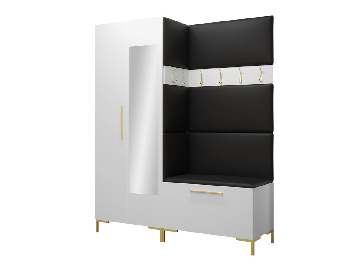 Előszoba garnitúra ZILION IX (Frunemfta IX) , Keret színe: Fehér, Puha falpanel színe: Öko bőr Soft 011