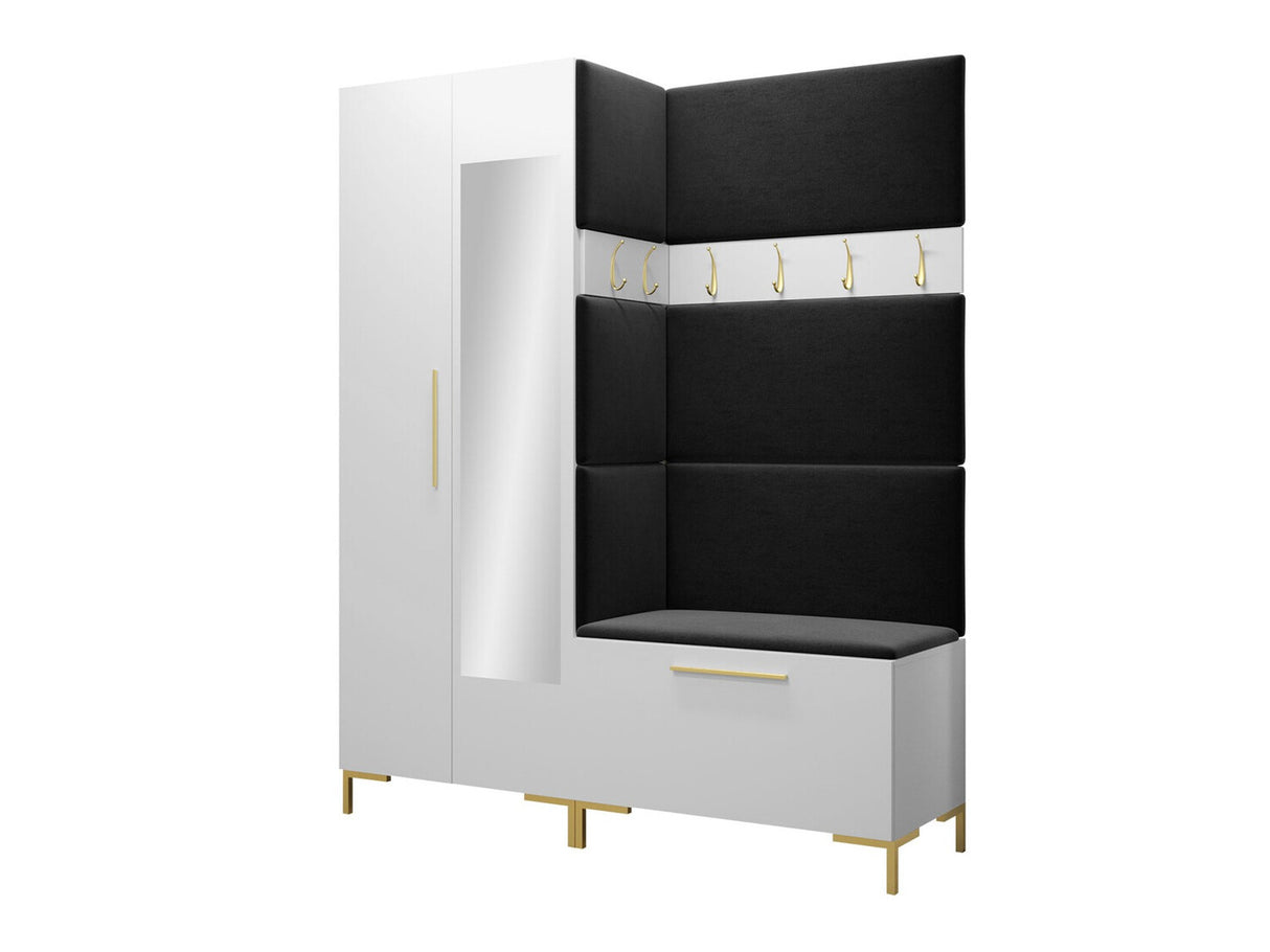 Előszoba garnitúra ZILION IX (Frunemfta IX) , Keret színe: Fehér, Puha falpanel színe: Manila 18