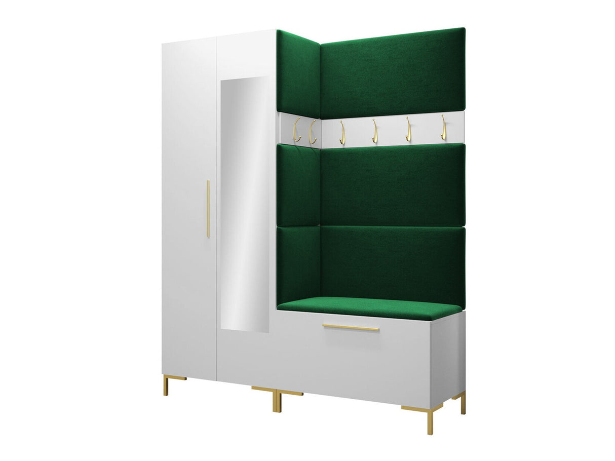 Előszoba garnitúra ZILION IX (Frunemfta IX) , Keret színe: Fehér, Puha falpanel színe: Manila 35