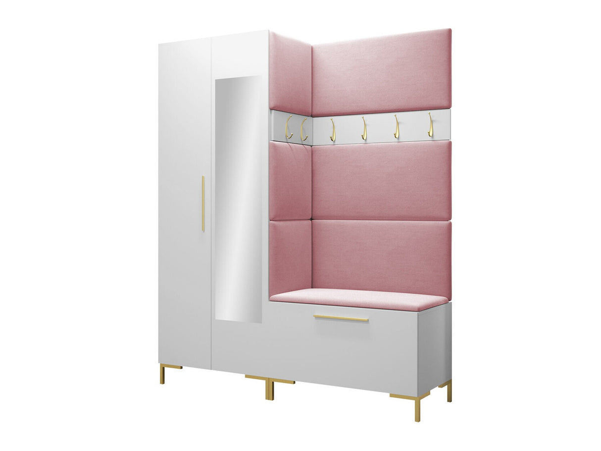 Előszoba garnitúra ZILION IX (Frunemfta IX) , Keret színe: Fehér, Puha falpanel színe: Manila 09