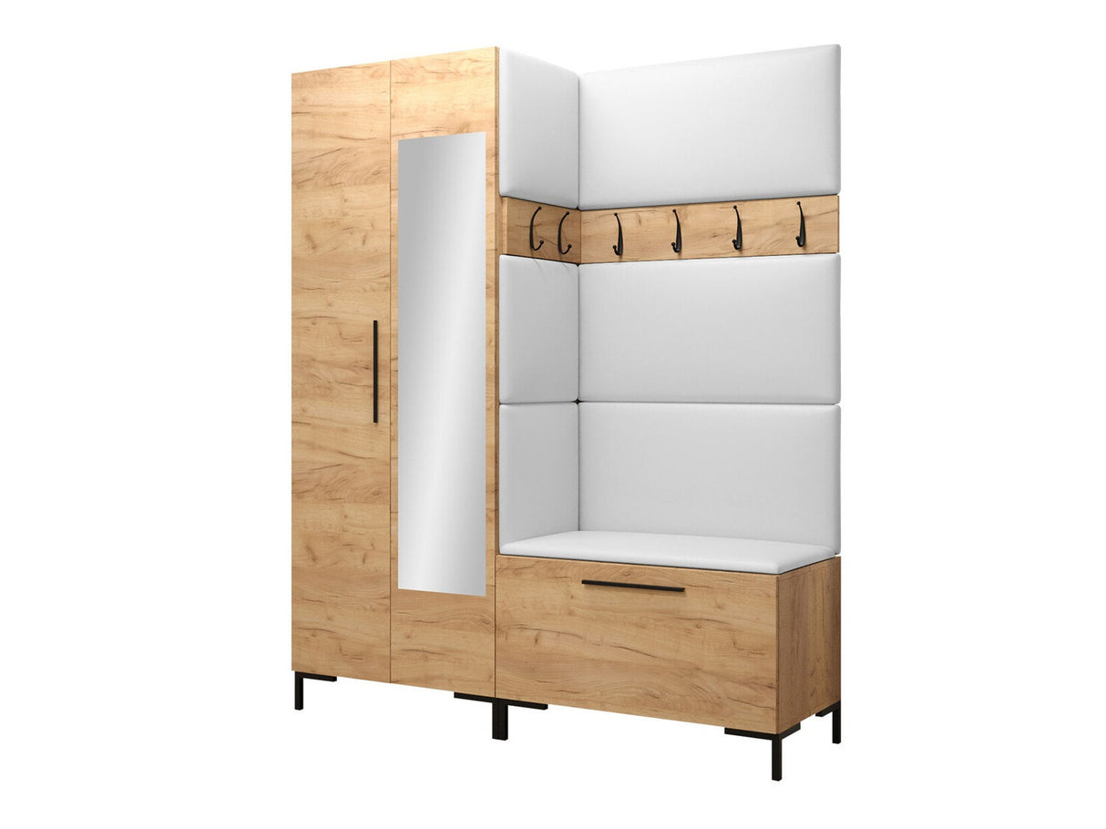 Előszoba garnitúra ZILION IX (Frunemfta IX) , Keret színe: Craft tölgy, Puha falpanel színe: Öko bőr Soft 017