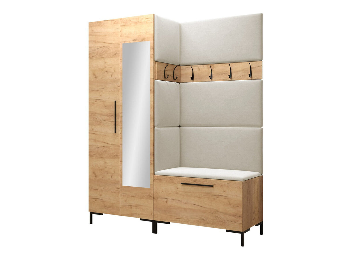 Előszoba garnitúra ZZILION IX (Frunemfta IX) , Keret színe: Craft tölgy, Puha falpanel színe: Manila 02
