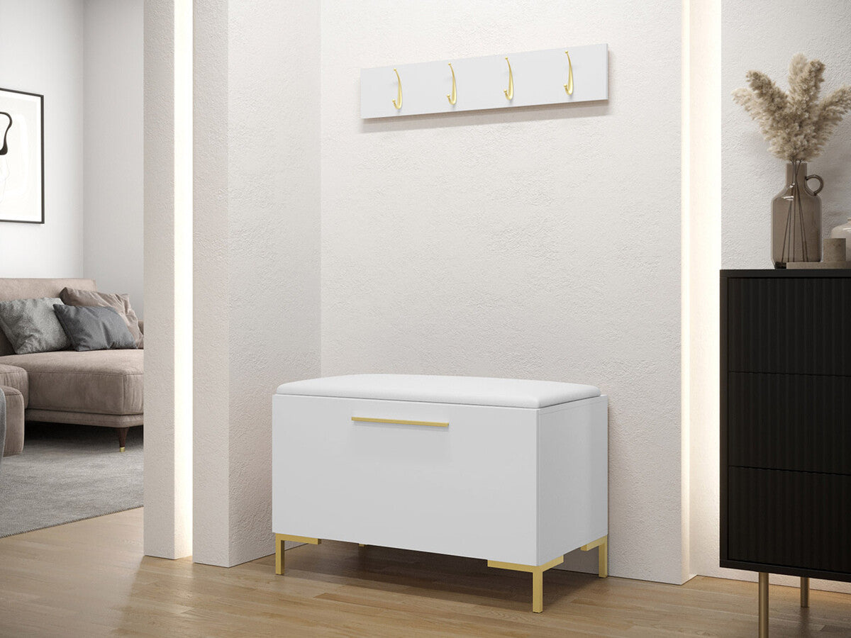 Előszoba garnitúra ZILION VIII (Frunemfta VIII) , Keret színe: Fehér, Puha falpanel színe: Öko bőr Soft 017