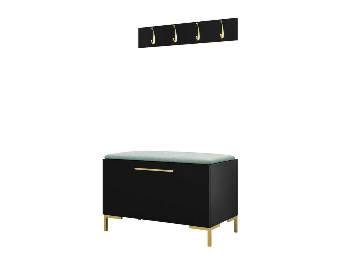 Előszoba garnitúra ZILION VIII (Frunemfta VIII) , Keret színe: Fekete, Puha falpanel színe: Manila 11