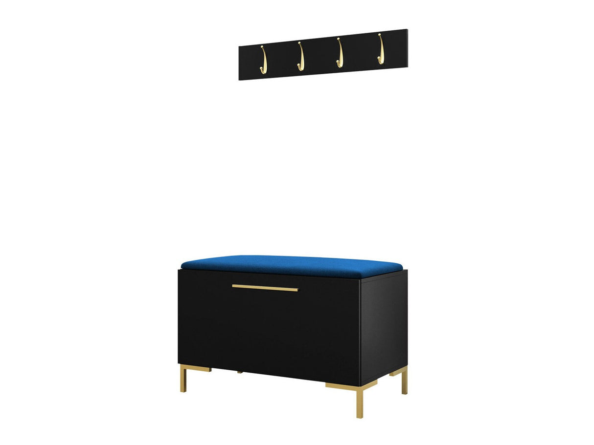 Előszoba garnitúra ZILION VIII (Frunemfta VIII) ZILION VII (Frunemfta VII) , Keret színe: Fekete, Puha falpanel színe: Manila 26