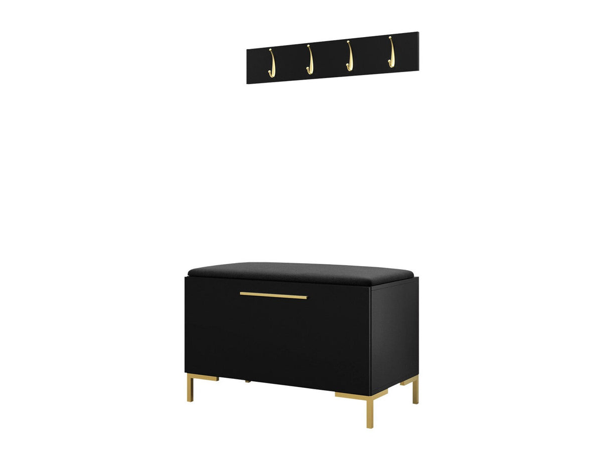 Előszoba garnitúra ZILION VIII (Frunemfta VIII) , Keret színe: Fekete, Puha falpanel színe: Öko bőr Soft 011