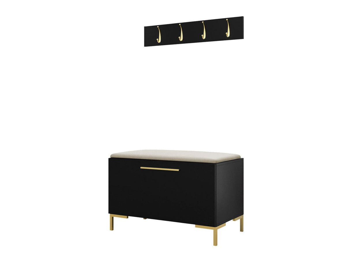 Előszoba garnitúra ZILION VIII (Frunemfta VIII) , Keret színe: Fekete, Puha falpanel színe: Manila 02