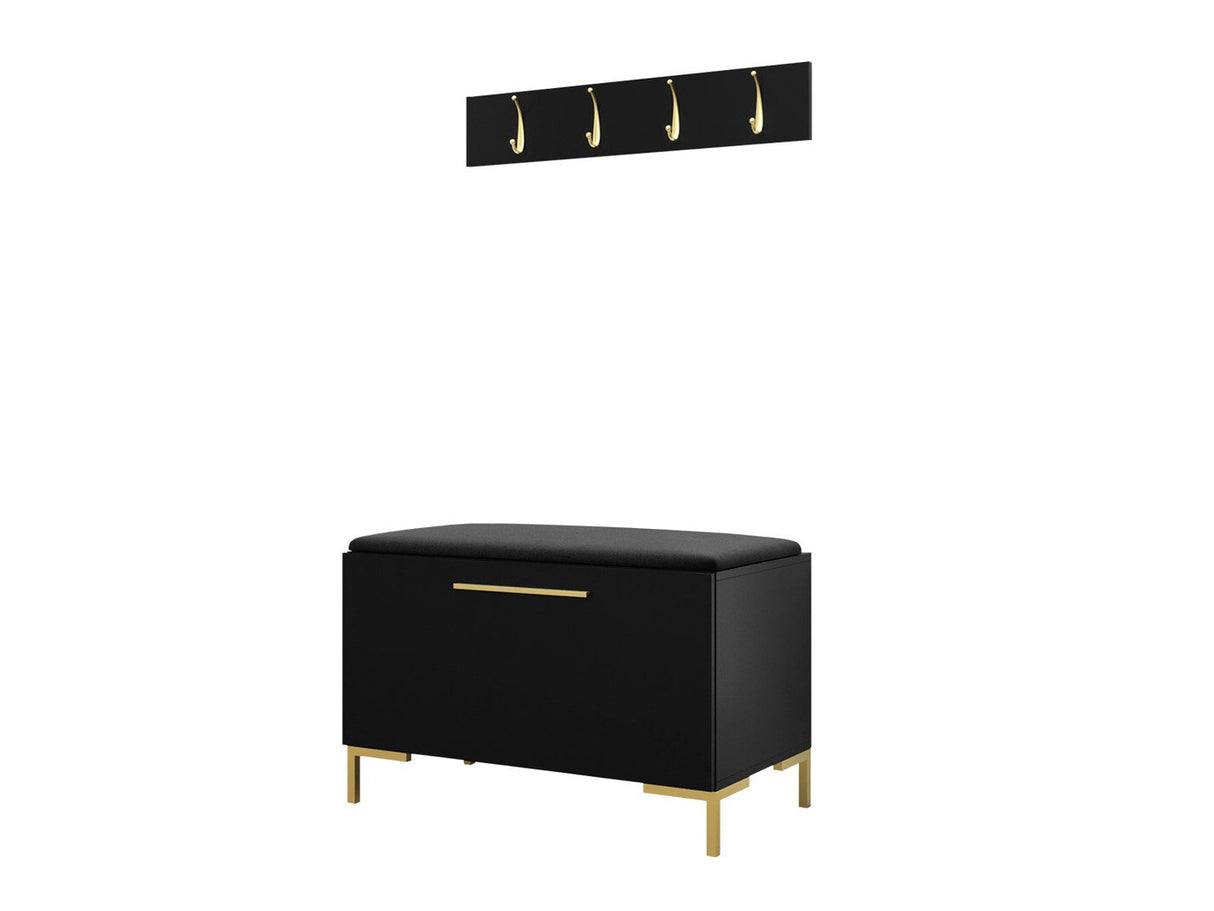 Előszoba garnitúra ZILION VIII (Frunemfta VIII), Keret színe: Fekete, Puha falpanel színe: Manila 18