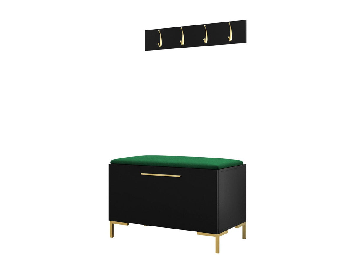 Előszoba garnitúra ZILION VIII (Frunemfta VIII) , Keret színe: Fekete, Puha falpanel színe: Manila 35