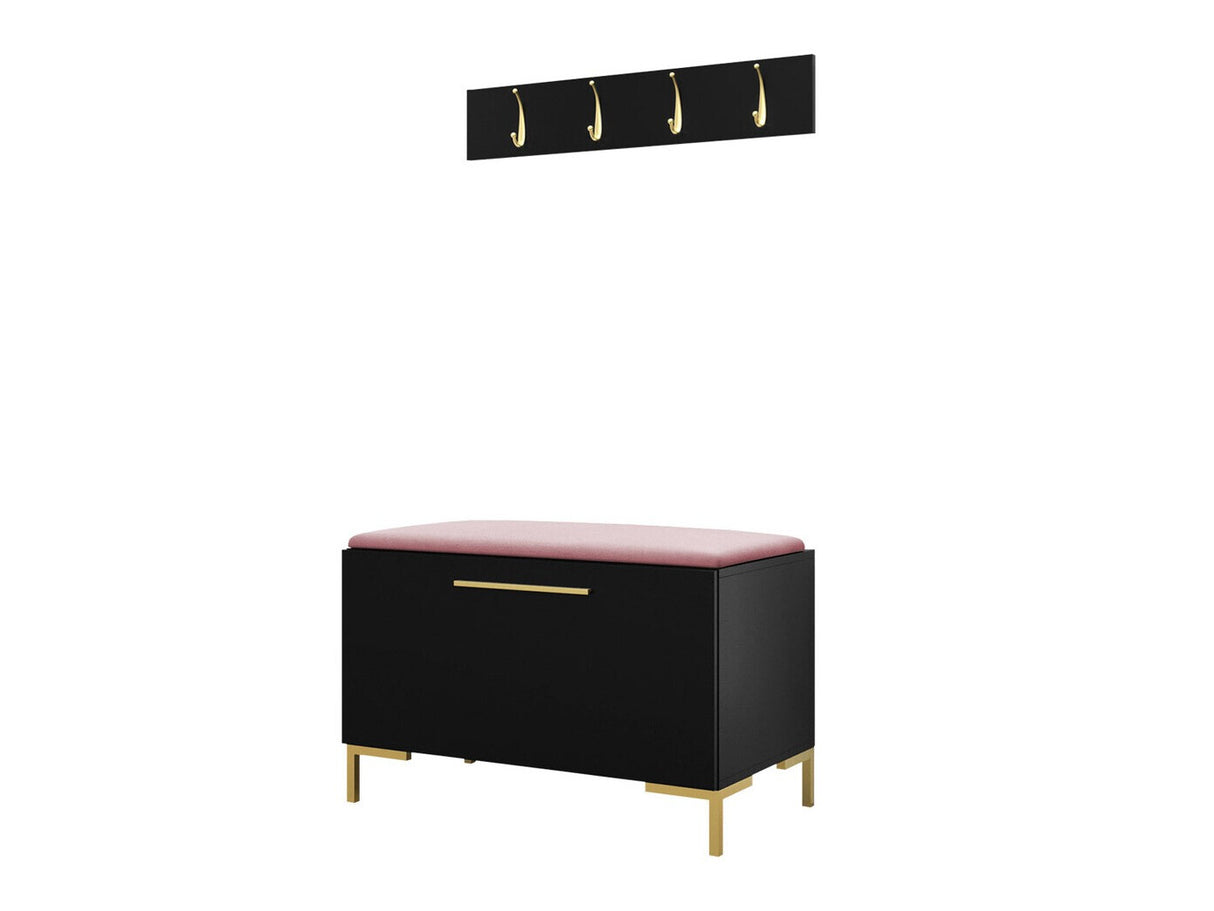 Előszoba garnitúra ZILION VIII (Frunemfta VIII) , Keret színe: Fekete, Puha falpanel színe: Manila 09