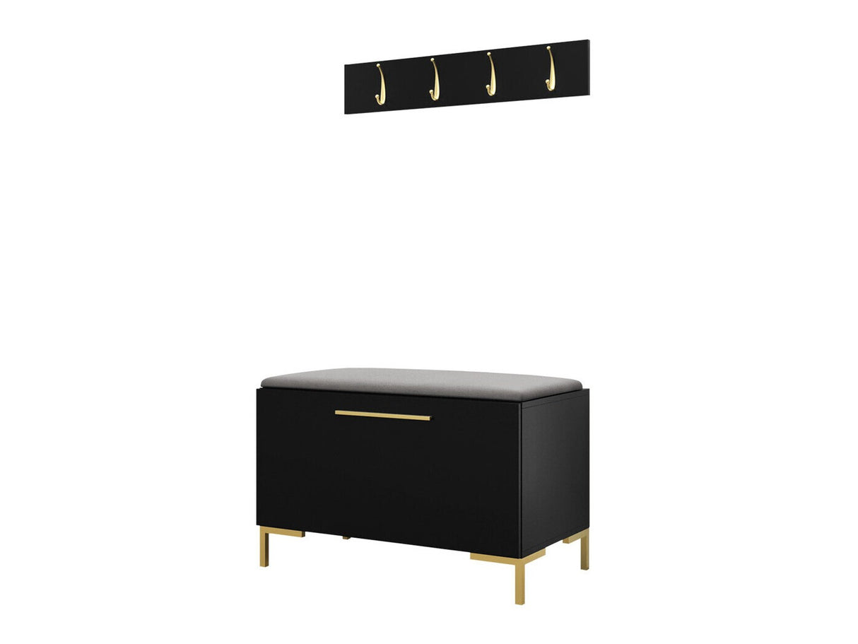 Előszoba garnitúra ZILION VIII (Frunemfta VIII) , Keret színe: Fekete, Puha falpanel színe: Manila 16