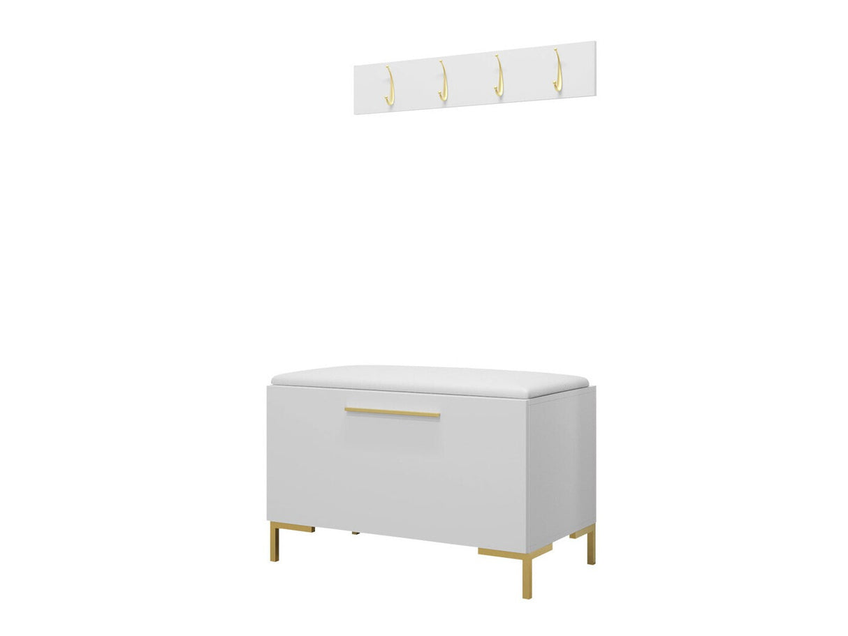 Előszoba garnitúra ZILION VIII (Frunemfta VIII) , Keret színe: Fehér, Puha falpanel színe: Öko bőr Soft 017