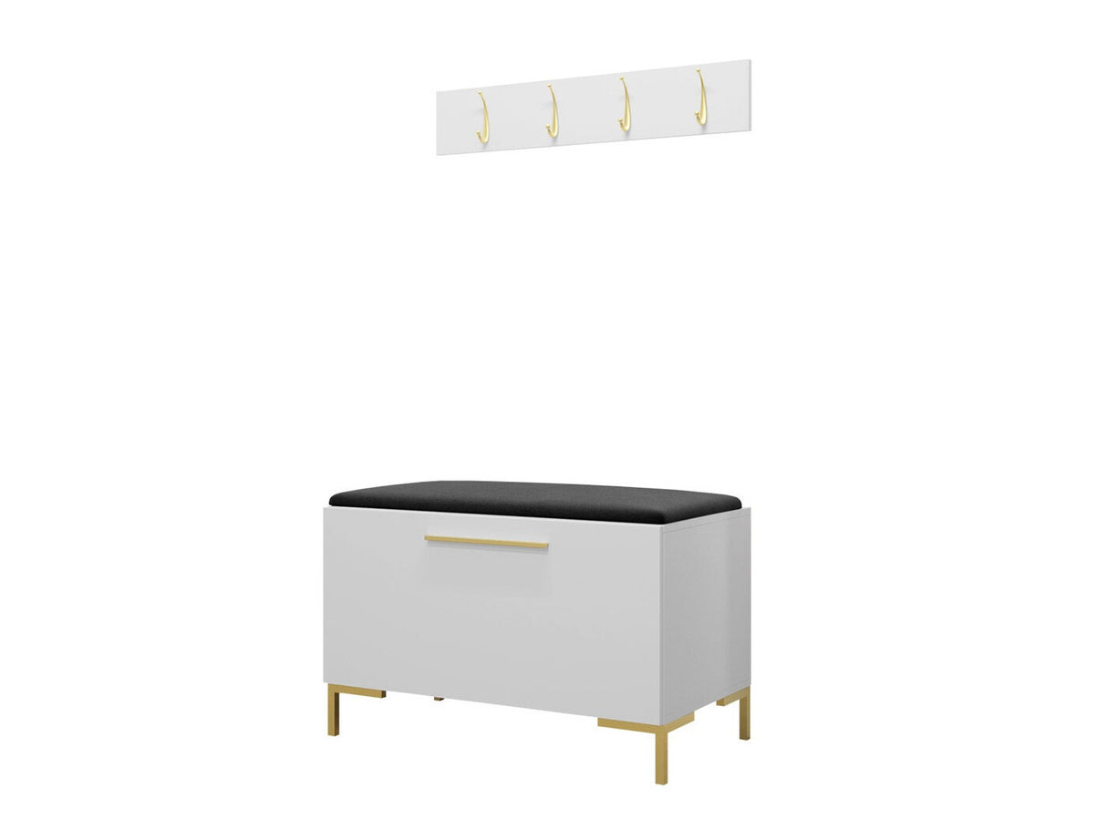 Előszoba garnitúra ZILION VIII (Frunemfta VIII) , Keret színe: Fehér, Puha falpanel színe: Öko bőr Soft 011