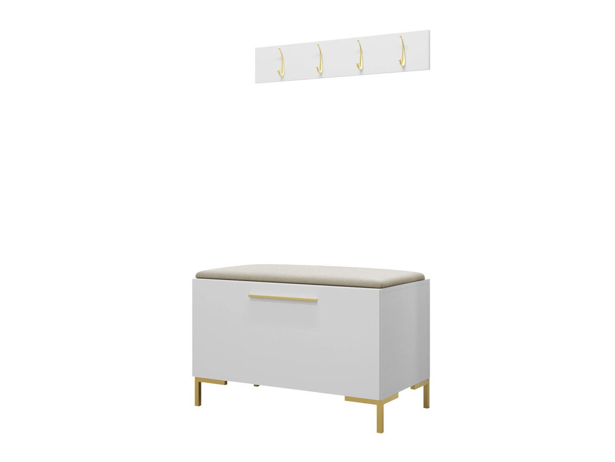 Előszoba garnitúra ZILION VIII (Frunemfta VIII) , Keret színe: Fehér, Puha falpanel színe: Manila 02