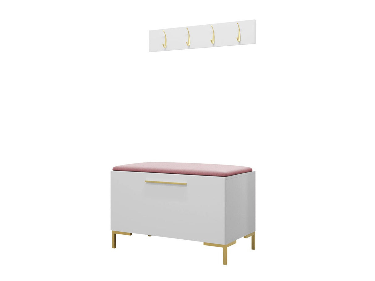 Előszoba garnitúra ZILION VIII (Frunemfta VIII) , Keret színe: Fehér, Puha falpanel színe: Manila 09