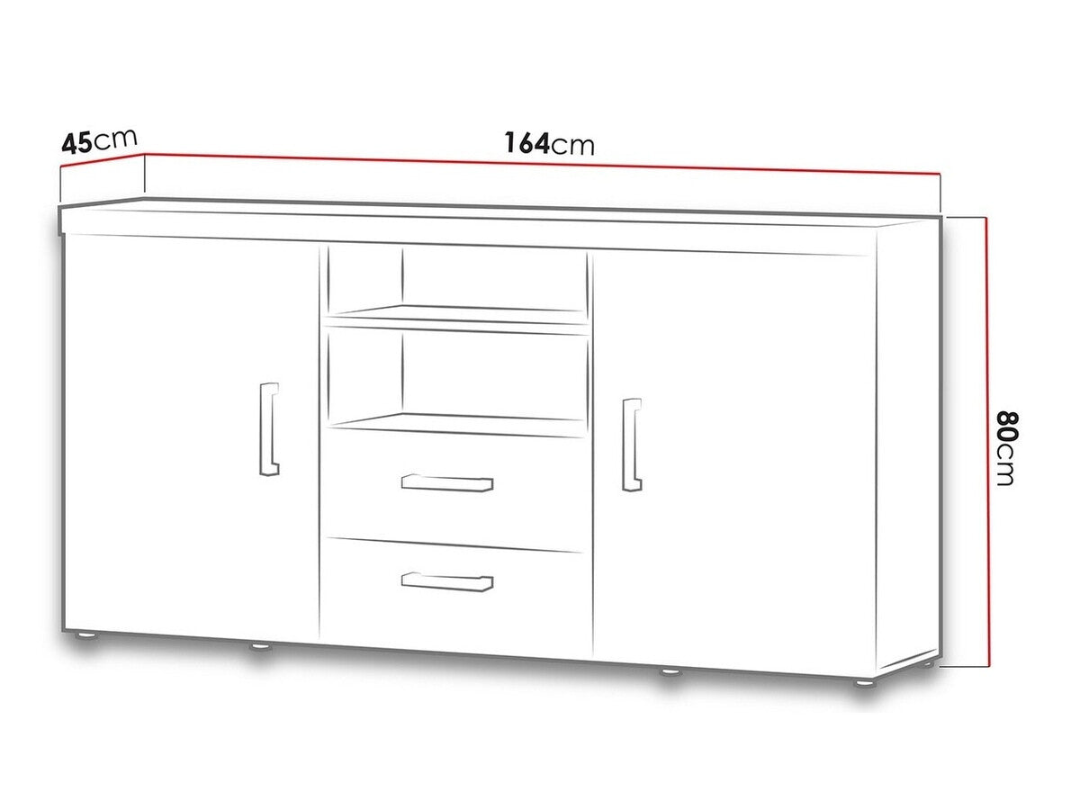 Komód Samba 5 (Mamba MA5), Szín: Fehér + Fényes fehér